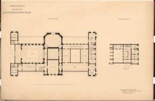Vereinshaus der Berliner Künstler Schinkelwettbewerb 1880: Grundriss Obergeschoss; Maßstabsleiste