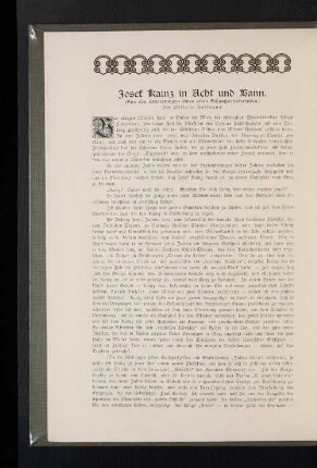 Josef Kainz in Acht und Bann