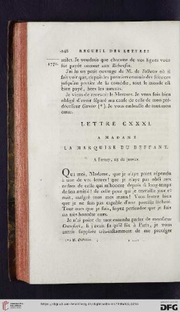 (Lettre CXXXI - CXL)