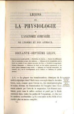 Leçons sur la physiologie et l'anatomie comparée de l'homme et des animaux : faites à la Faculté des Sciences de Paris, 8