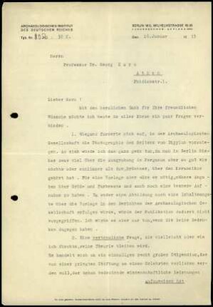 G. Rodenwaldt an G. Karo