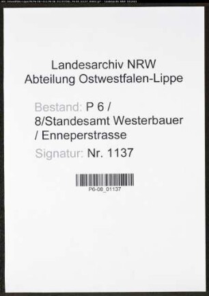 Heiratsregister Standesamt Hagen-Westerbauer