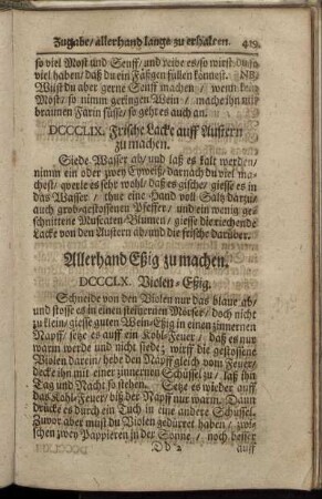 Allerhand Essig zu machen. - Fleisch einzusalzen und zu räuchern ...
