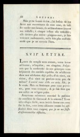 XVIIe Lettre.