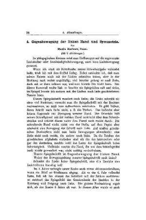 Gegenbewegung der linken Hand und Symmetrie