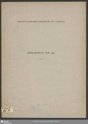 1897(1898): Jahres-Bericht