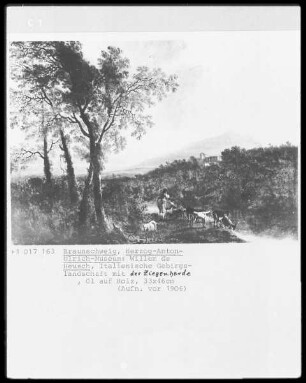 Italienische Gebirglandschaft mit Ziegenherde