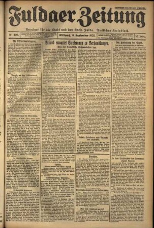 Ausgabe vom Mittwoch, den 09. September 1925.