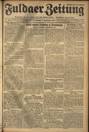 Ausgabe vom Mittwoch, den 09. September 1925.