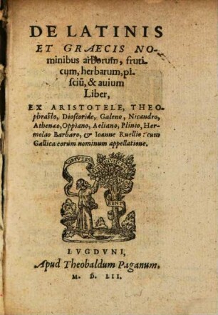 De Latinis et Graecis nominibus arborum, fructicum