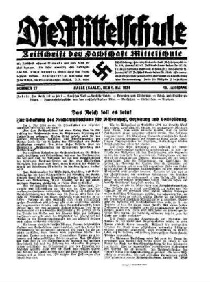 Das Reich soll es sein! : zur Schaffung des Reichsministeriums für Wissenschaft, Erziehung und Volksbildung