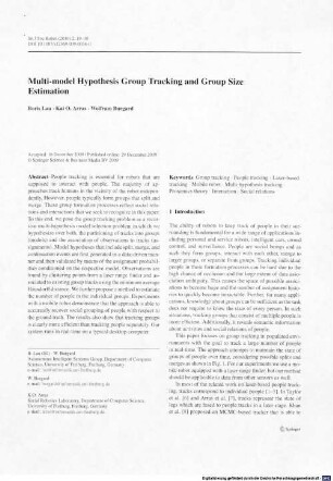 Multi-model hypothesis group tracking and group size estimation