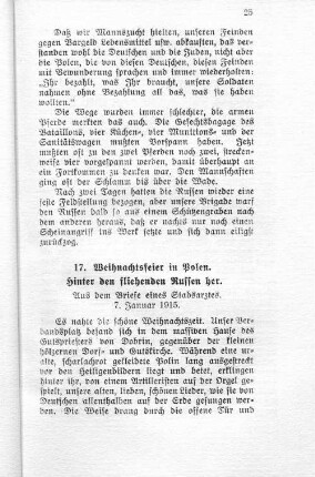 17. Weihnachtsfeier in Polen. Hinter den fliehenden Russen her.