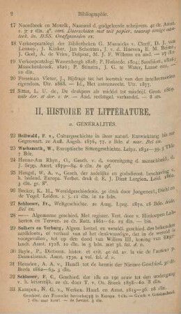 II. Histoire et littérature