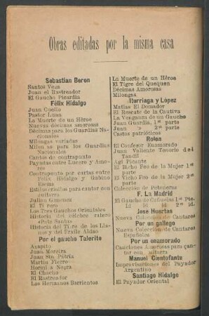Obras editadas por la misma casa