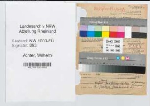 Entnazifizierung Wilhelm Achter, geb. 22.09.1896 (Fabrikant)