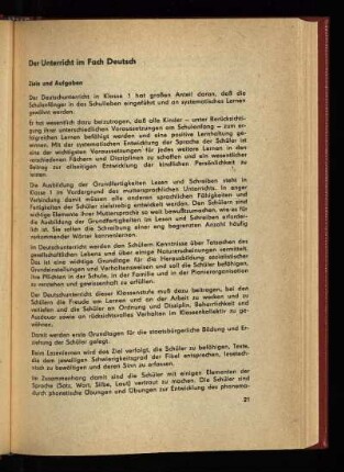 Der Unterrricht im Fach Deutsch