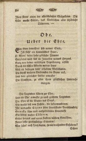 Ode. Ueber die Ehre. - Ode. An die Verleumdung.
