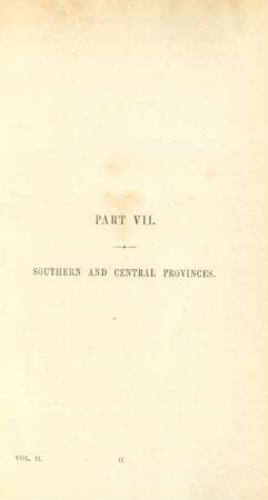Part VII. Southern and central provinces