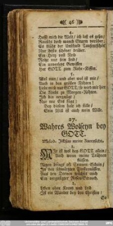 27. Wahres Wolseyn bey Gott.