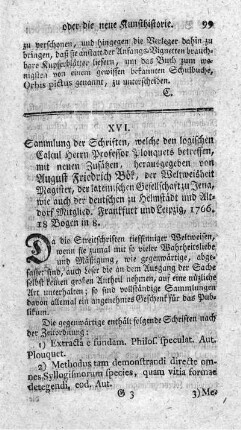 Sammlung der Schriften, welche den logischen Calcul Herrn Professor Plouquets betreffen.