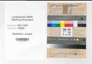 Entnazifizierung Joseph Spelthahn , geb. 27.08.1899 (Archivar)