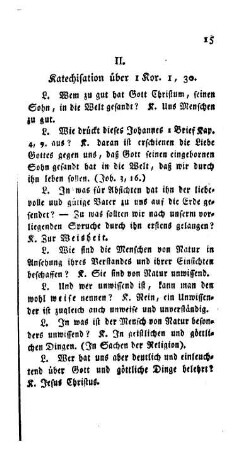 Katechisation über I Kor. I, 30