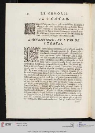L'Inventione, et l'Uso de I Teatri