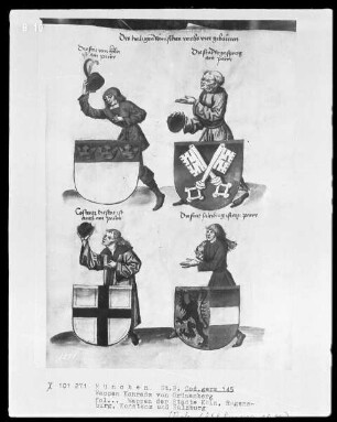 Das Wappenbuch Konrads von Grünenberg, Ritters und Bürgers zu Konstanz — Wappen der Städte Köln, Regensburg, Konstanz un Salzburg