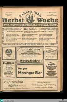 Karlsruher Tagblatt, Karlsruher Herbst-Woche