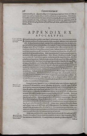 I. Appendix Ex Apocalypsi.