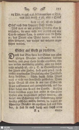 Silber auf Gold zu probiren