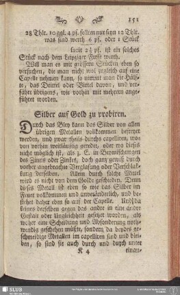Silber auf Gold zu probiren