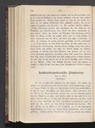 Konstantinopolitanische Plaudereien (Fortsetzung)