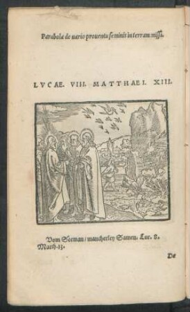 Lucae. VIII. Matthaei. XIII.