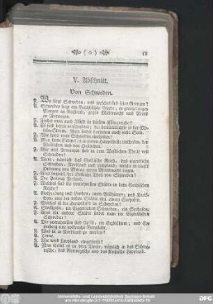 V. Abschnitt. Von Schweden.