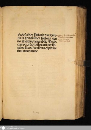 Ecclesiastica Historia diui Euse-bii