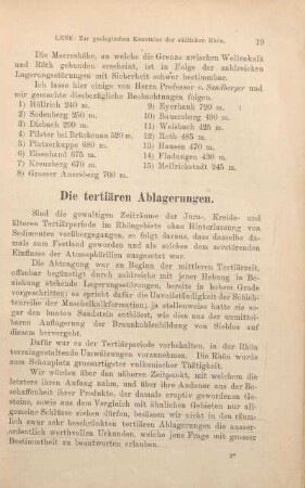 Die tertiären Ablagerungen.