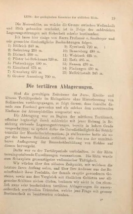 Die tertiären Ablagerungen.