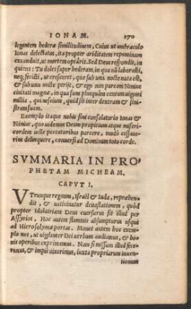 Summaria In Prophetam Micheam.