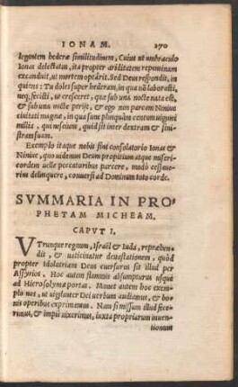 Summaria In Prophetam Micheam.