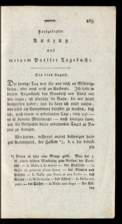 Fortgesetzter Auszug aus meinem Pariser Tagebuch