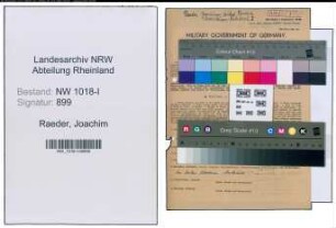 Entnazifizierung Joachim Raeder , geb. 11.02.1913 (Dentist)