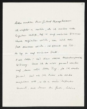 Brief von Rolf Ibscher an Gerhart Hauptmann