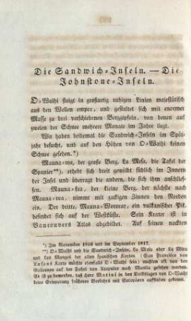 Die Sandwich-Inseln. - Die Johnstone-Inseln