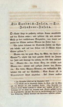 Die Sandwich-Inseln. - Die Johnstone-Inseln