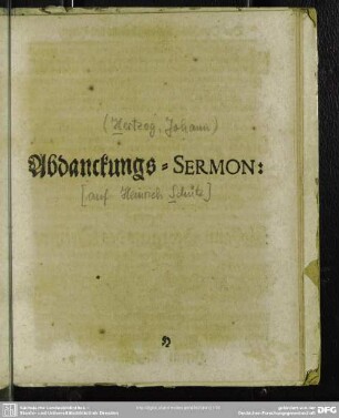 Abdanckungs-Sermon