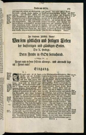 565-586, Die X. Predigt, Deren Freude in GOtt betrachtend.