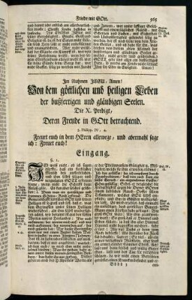 565-586, Die X. Predigt, Deren Freude in GOtt betrachtend.