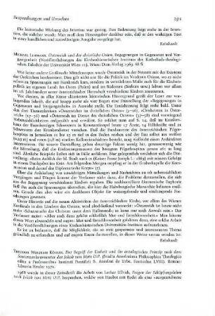 291 [Rezension] Lehmann, Michael, Österreich und der christliche Osten